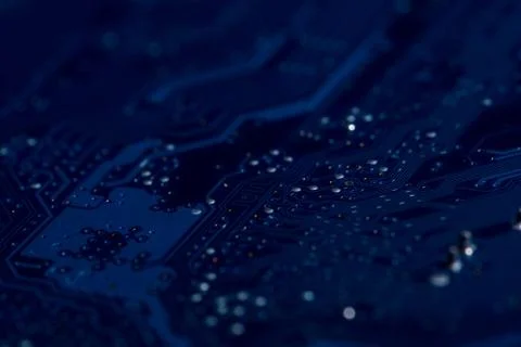 Close up view of computer motherboard elements 스톡 사진