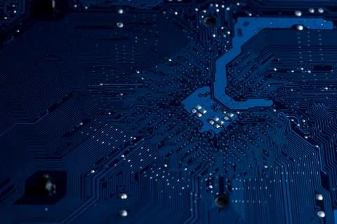 Close up view of computer motherboard elements Stock Photos