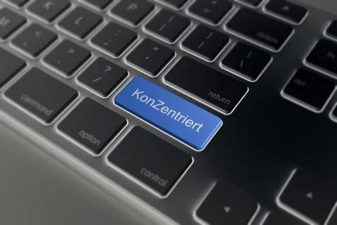 Close-up view on conceptual keyboard - concentrated Stock Illustration