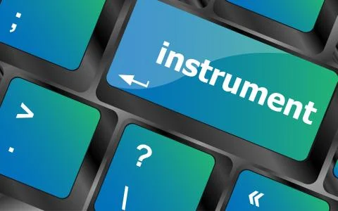 Close up view on conceptual keyboard keys - instrument Stock Illustration