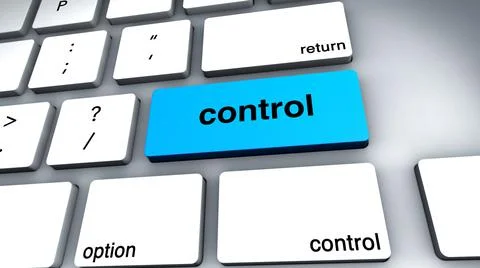 Close up view on conceptual keyboard of the word Control Stock Illustration