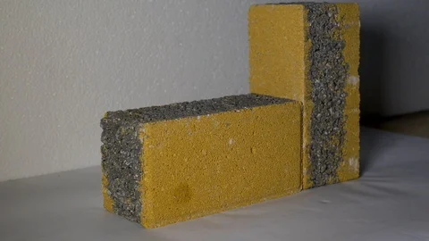 Close-up view of concrete blocks for self-locking paving of roads and sidewal 스톡 동영상 99221080