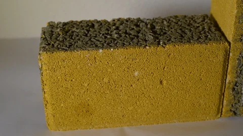 Close-up view of concrete blocks for self-locking paving of roads and sidewal Vídeo Stock 99221948