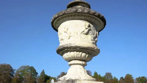 Close up view of concrete statue at Bavarian baroque castle Stock Footage 165701028