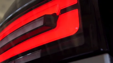 Close up view at contemporary car tail light. Stock Footage 80979091