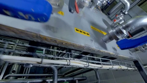 A close-up view on control panel for dairy factory water supply. Stock Footage 78232945