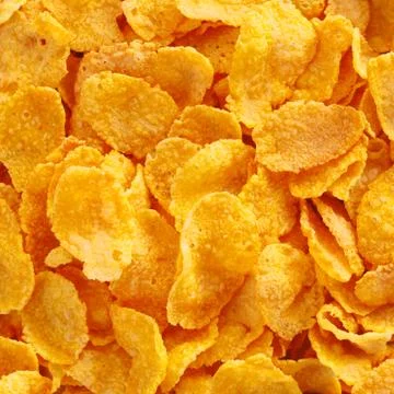 Close up view of corn flake cereal Stock Photos
