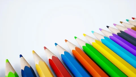 Close view of countless color pencils stacked in endless row. 動画素材 119186682