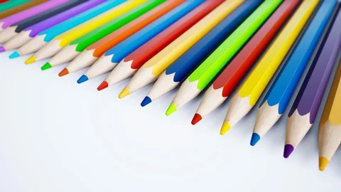 Close view of countless color pencils stacked in endless row. 動画素材 119187122