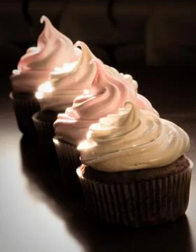 Close up view of cupcakes Foto stock