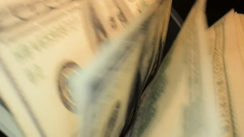 Close up view of Currency counting machine. Counter machine with US mo Stock Footage 306383514