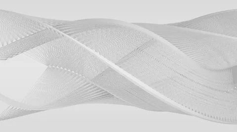 Close-up view of curved white structures - abstract design background (FULL HD) Video stock 60649271