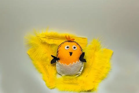 Close up view of cute handmade Easter decoration element. Beautiful backgrounds. Stock Photos