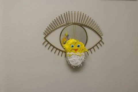 Close up view of decorative elements ornaments for Easter holidays. Stock Photos