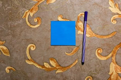 Close-up view of decorative fabric surface with ornate golden and brown Stock Photos