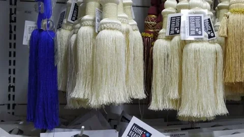 Close up view of decorative items  in the shopping mall. Stock Footage 145801290