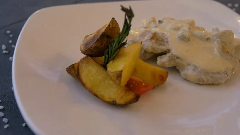 Close up view of delicious dinner Video stock 104057455