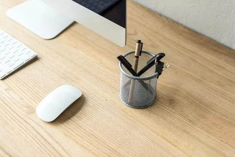 Close view desktop computer keyboard Stock Photos