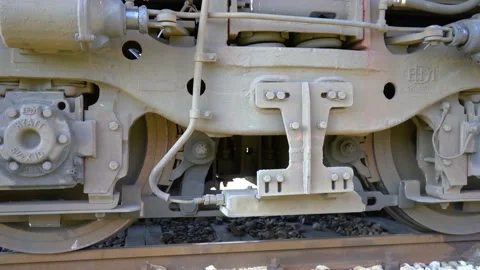 Close up view of diesel locomotive Stock Footage 192009079