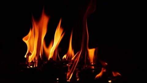Close-up view of different fire flames, Fire flames close view Video stock 148207935