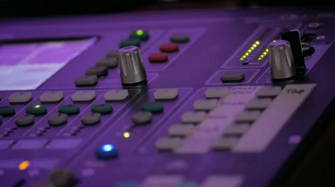 Close up view of digital audio mixer. Video stock 65187979