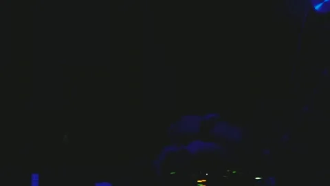 Close-up view on DJ at the club back view in modern nightclub Stock Footage 90368191