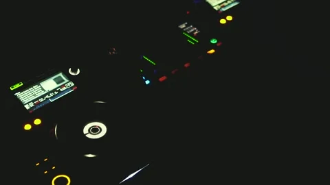 Close-up view on DJ panel during party in nightclub Stock Footage 90115385