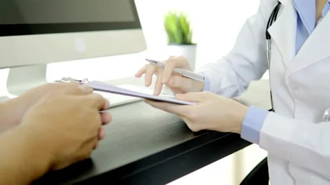 Close up view of Doctor research Maintaining medical records concept Close up Stock-Footage 336588442