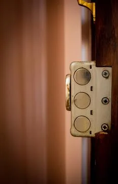 Close view of the door lock used in modern homes Stock Photos