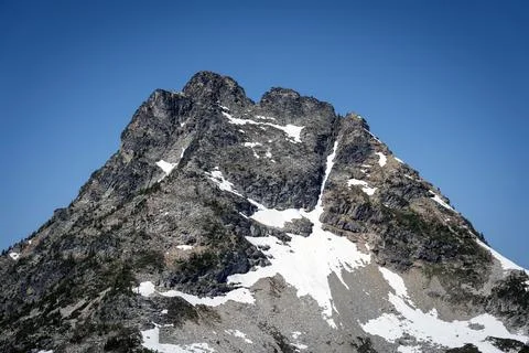 Close-up view of dramatic rocky mountain summit Stock Photos
