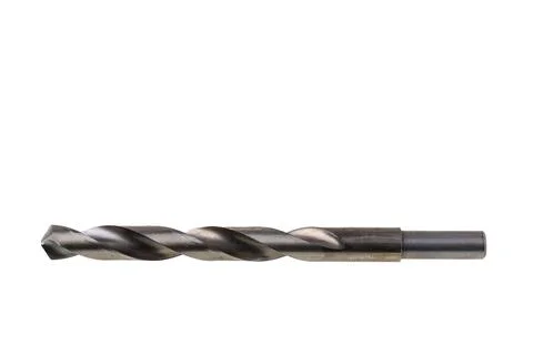 Close up view of drill isolated on white background. Stock Photos
