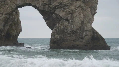 A close up view of Durdle Door in Dorset. Stock Footage 122179802