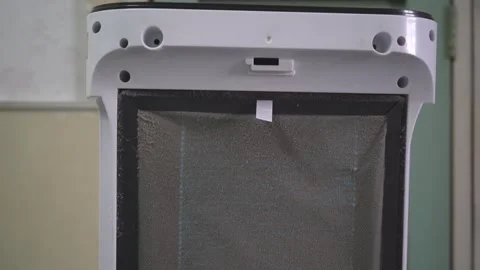 Close up view of the dust on the hepa filter of the air purifier. 動画素材 260199638