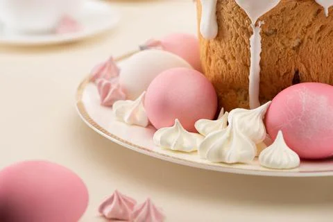 Close view easter cake painted Stock Photos