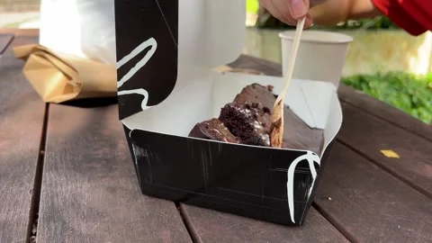 Close Up View Eating Cake 動画素材 168856002