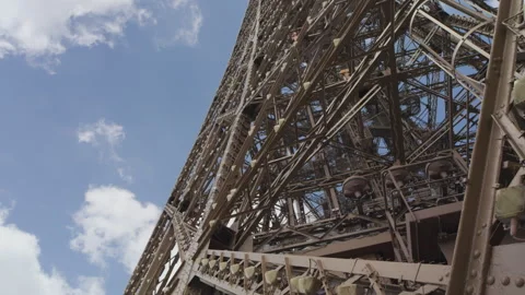 Close up view of Eiffel Tower in Paris, France Stock Footage 313857100