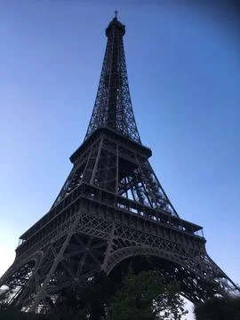 Close up view of the Eiffel Tower Stock Photos
