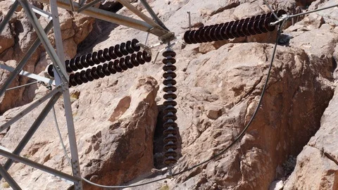 Close up view of electrical lining at Hoover Dam Stock Footage 89835274