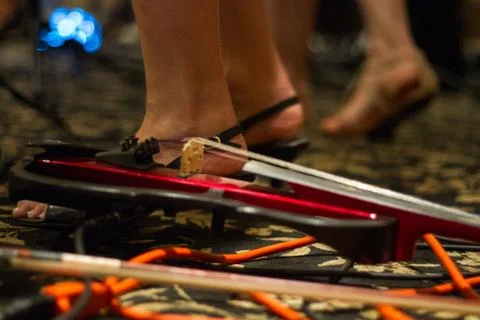 Close up view of the electrical violin Stock Photos