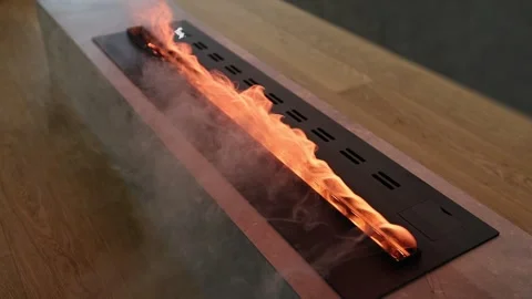 Close view of elegant metal insert in living room setting Stock Footage 337938358