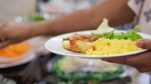 Close up view of element Triangle Buffet Dishes Dinnerware Chafing Dish in the Stock Footage 310186124