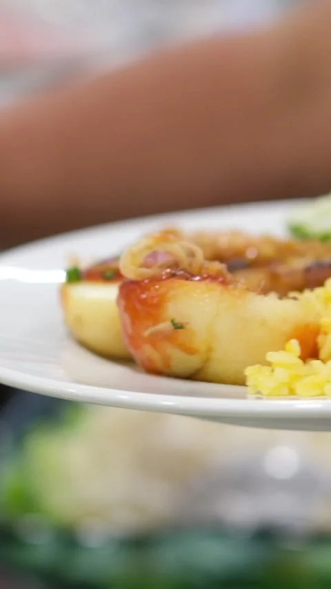 Close up view of element Triangle Buffet Dishes Dinnerware Chafing Dish in the Stock Footage 310489085