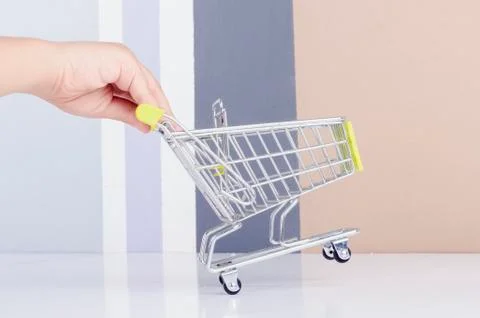 Close-up view of empty shopping trolley ideal for consumer concept Stock Photos