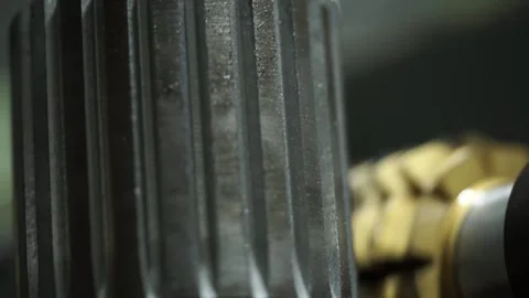 Close up view of engine gears at the factory Stock Footage 260449492