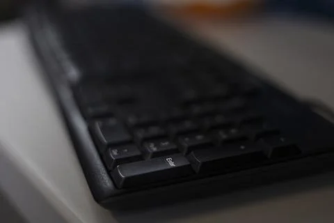 Close up View Of A Enter Key On The Black Computer Keyboard Stock Photos