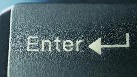 Close-Up View of Enter Key on Computer Keyboard With Clear Directional Arrow Stock Photos