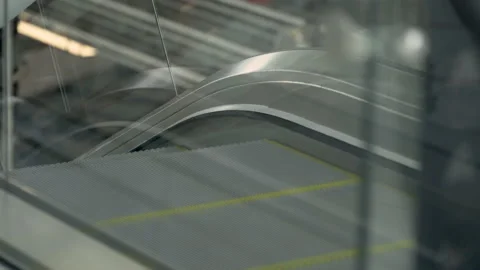 Close-up view of escalator in motion Stock Footage 166458791