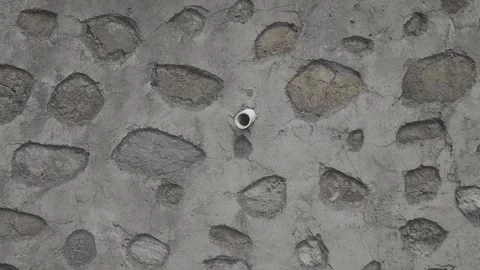 A close-up view of an exterior stone wall Stock Footage 332613548
