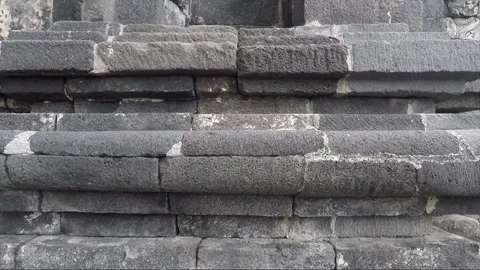 Close Up View of Facade Wall, Sewu Main Temple Terrace, Java, Indonesia Vídeos de archivo 284864474