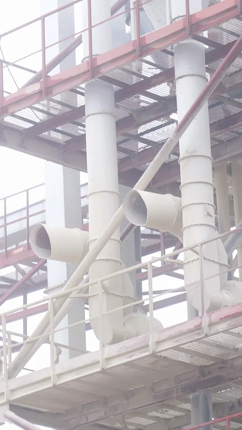 Close up view factory elevator construction. Industrial metal agricultural Stock Footage 317939001